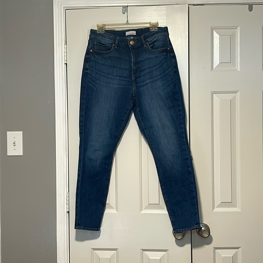 Loft curvy high waist skinny jeans euc